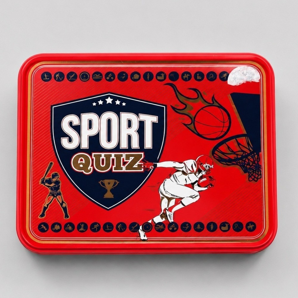 Samsonico USA Sport Quiz Trivia Game‎ 100 Questions Metal Tin with Sand Timer